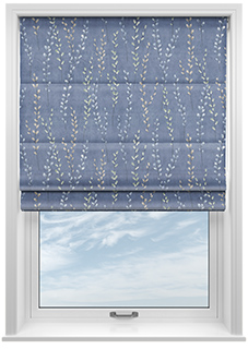 Willow Field, Indigo - Twist&Fit Roman Blind
